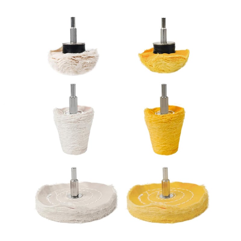 Unicaravan Aluminum Wheel Polishing Kit for Drill Buffing Wheel for Car Motorcycle Wheel Rim Manifold Polishing for Stainless Steel Chrome Wood Plastic Ceramic Glass Woods Machine Jewelry etc 6PCS - Image 1